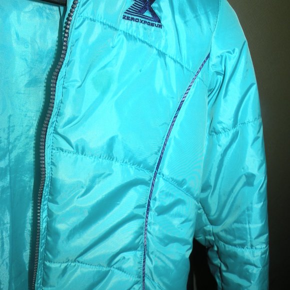 ZeroXPosur double jacket L 14 PURPLE TURQUOISE SNOWBOARD SNOW SKI - Picture 6 of 6